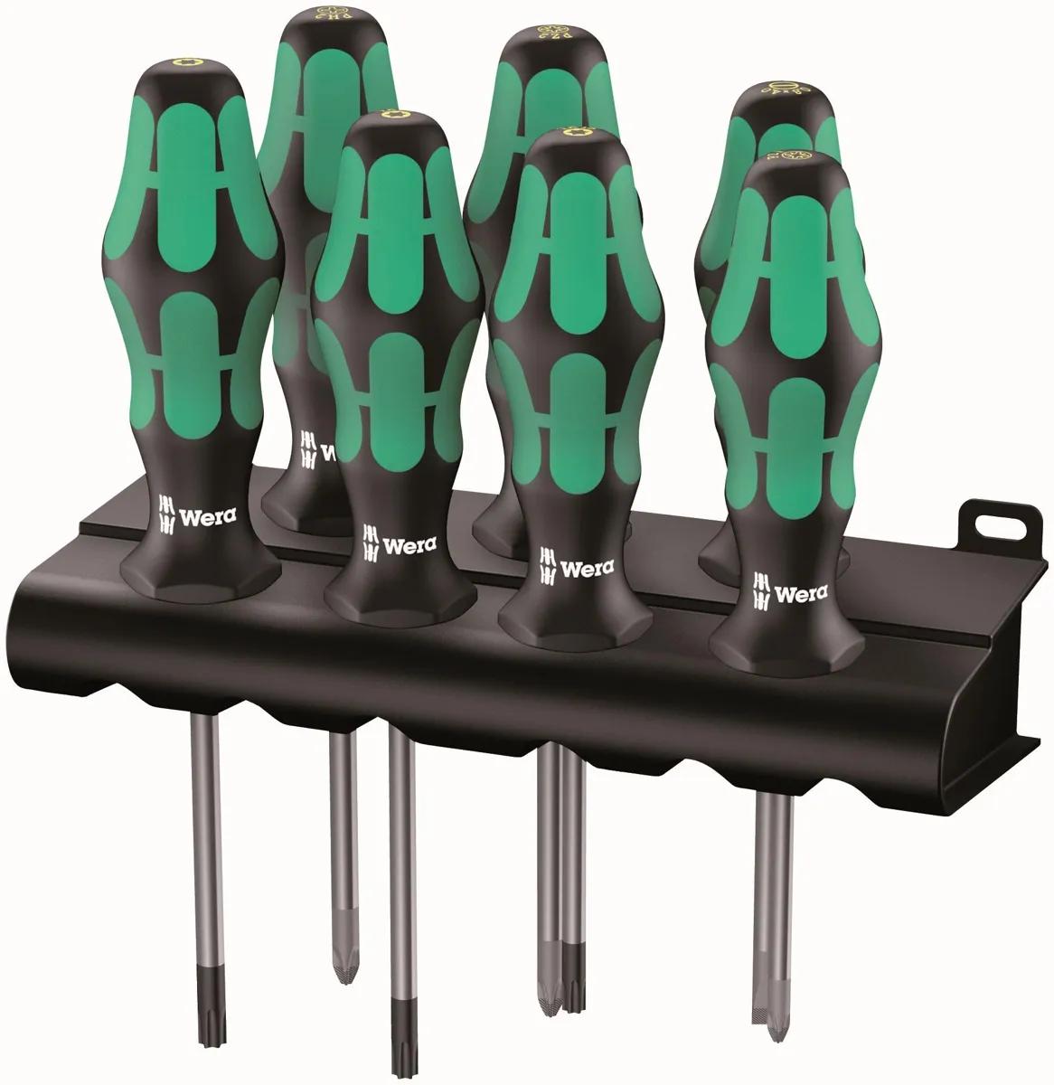 Wera 335/350/367/7 Kraftform Plus Lasertip 7 Piece Screwdriver Set With Rack