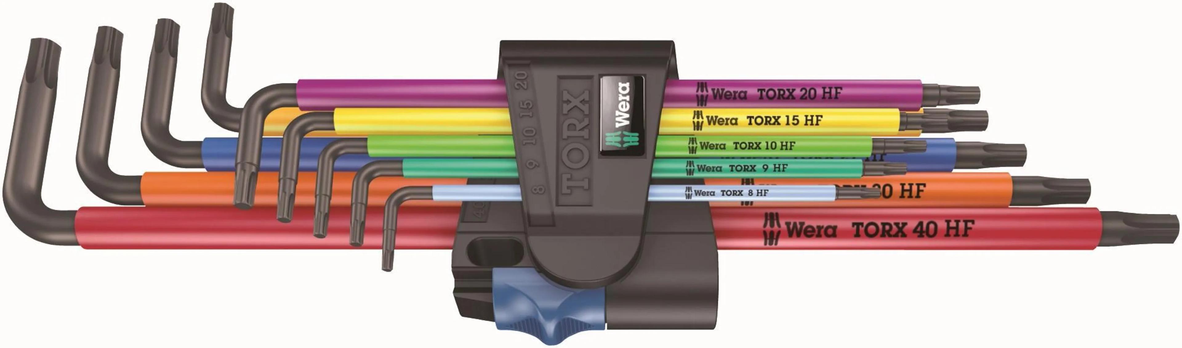 Wera 967/9 TORX® XL Multicolour HF 1 L-key 9 Piece Set With Holding Function