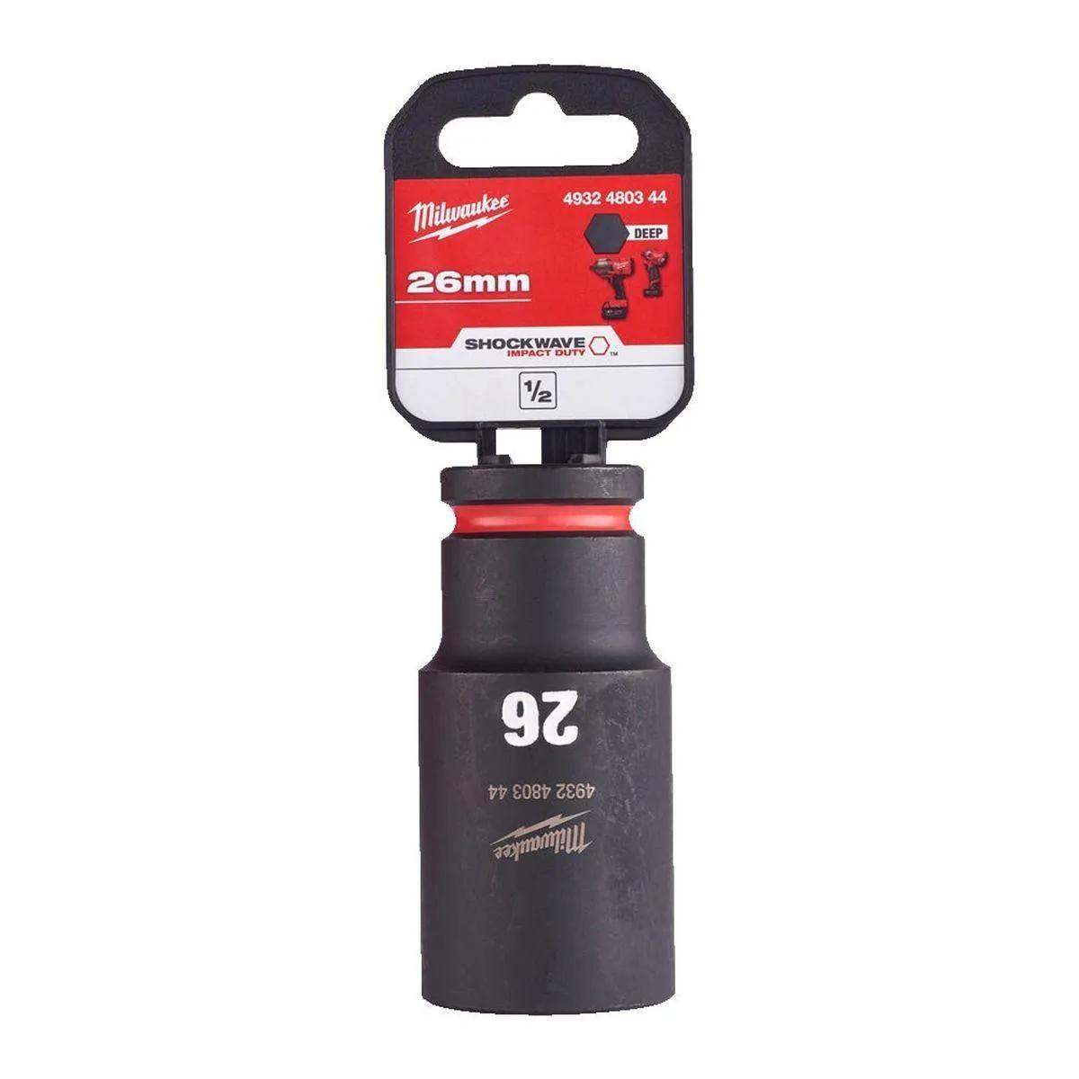 Milwaukee 4932480344 SHOCKWAVE Deep 1/2" 26mm Impact Duty Hexagon Socket