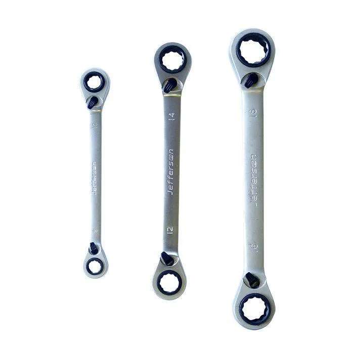Jefferson 3 Piece 4 in 1 Reversible Ratchet Spanner