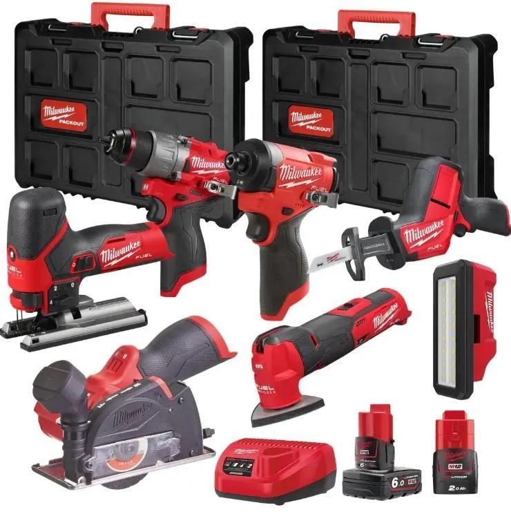 Milwaukee M12FPP7B2-622P 12V Fuel 7 Piece Powerpack Tool Kit