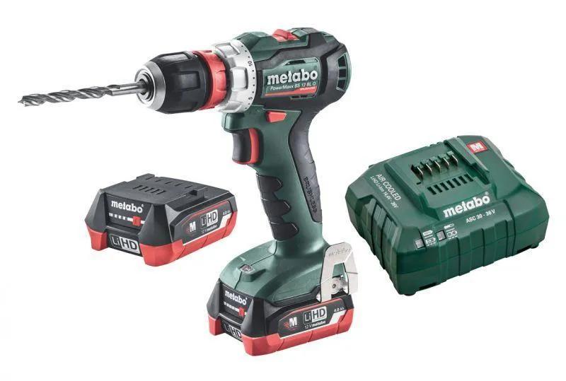 Metabo PowerMaxx BS 12 BL Q Brushless 12V Drill Driver With 2x 4Ah Batteries